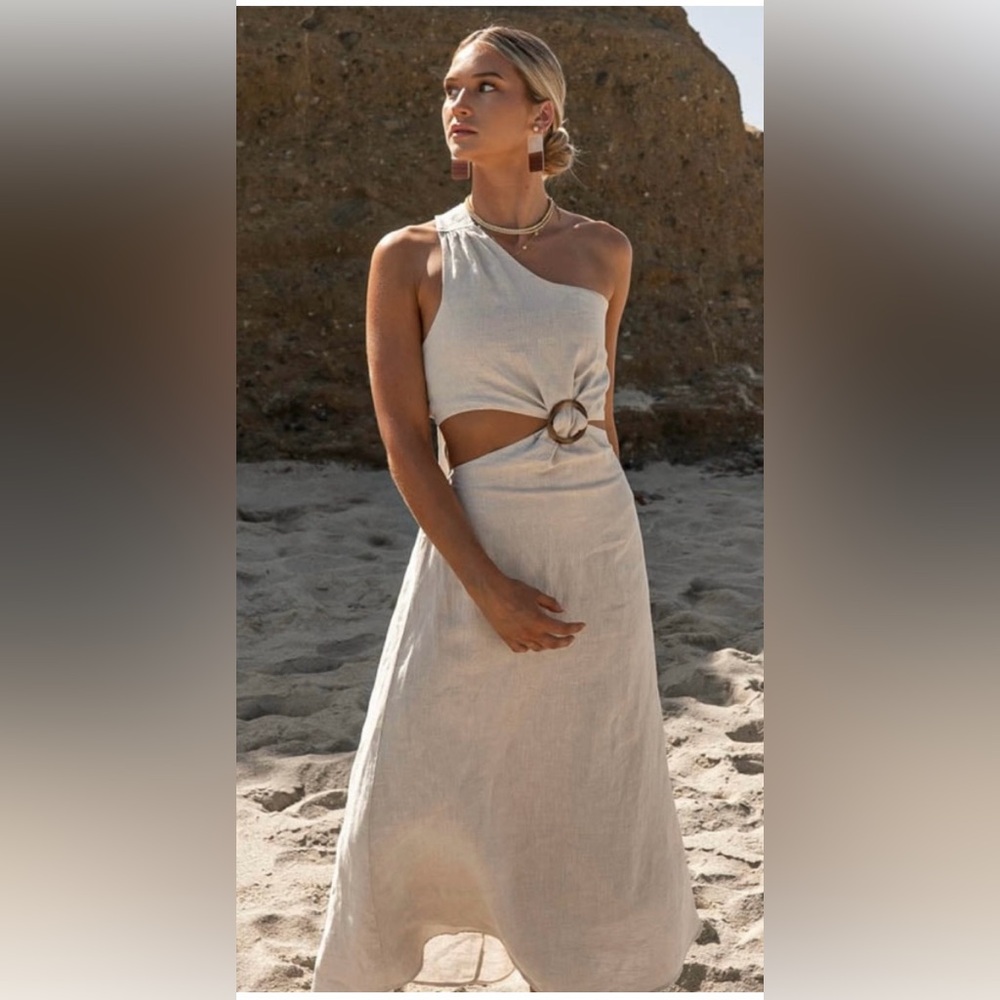 NWOT Böhme | Suzie Midi Dress | Natural (Sand)